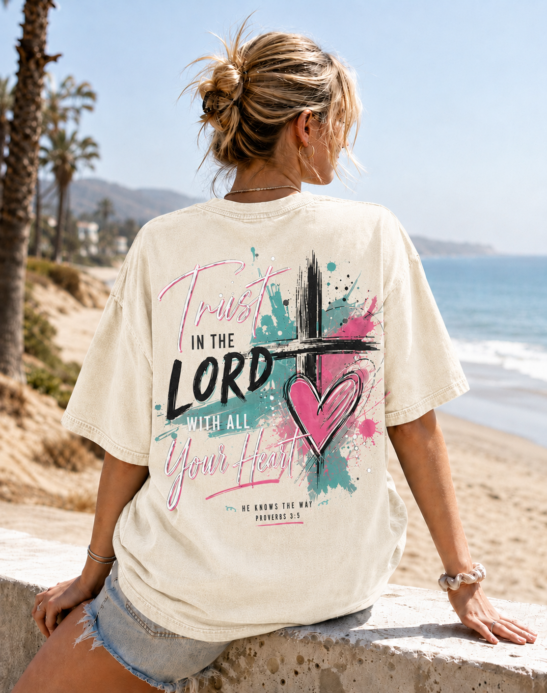 Faith Over Fear Graphic Washed T-Shirt