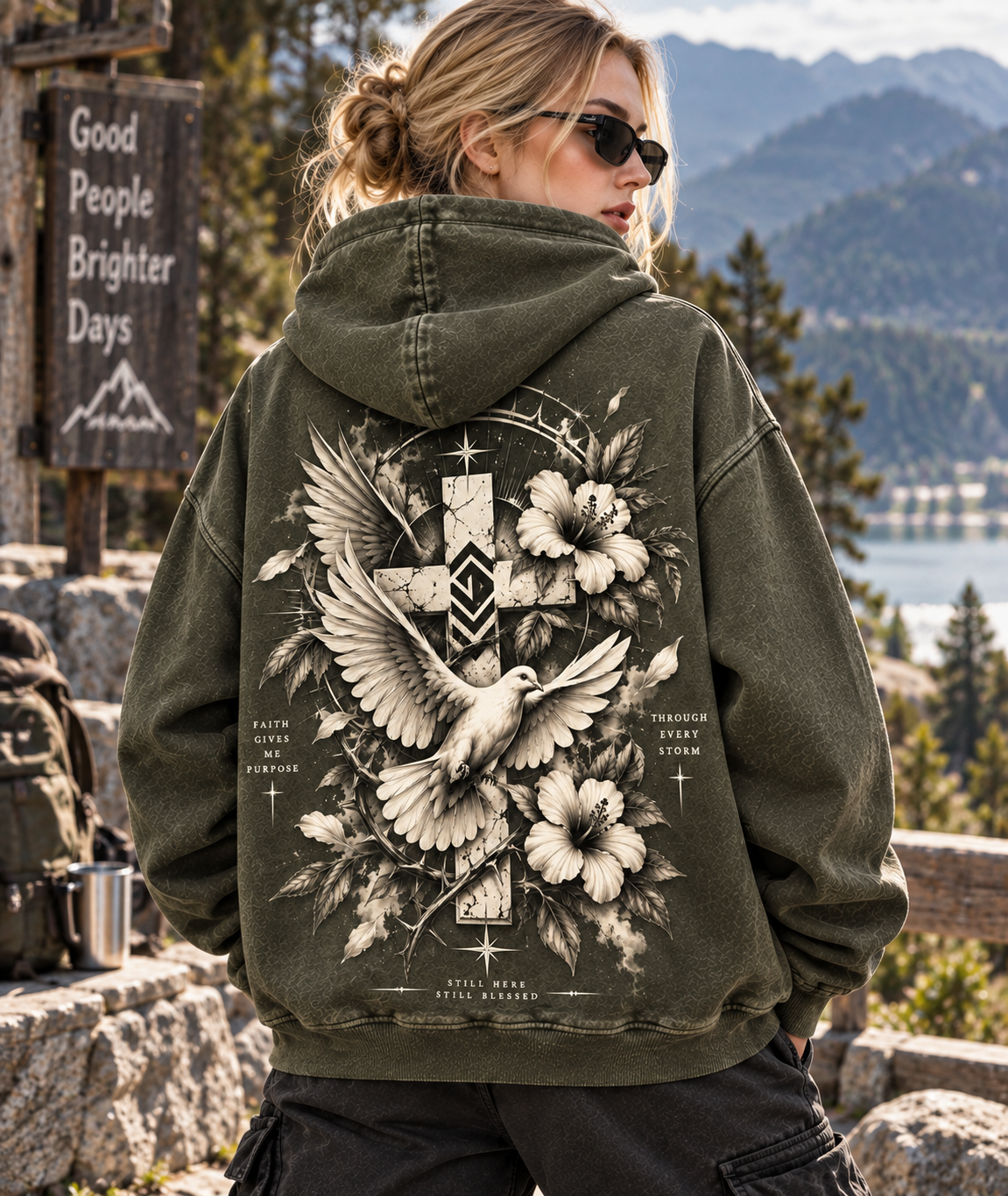 Faith Still Blessed – Vintage Dove Hoodie