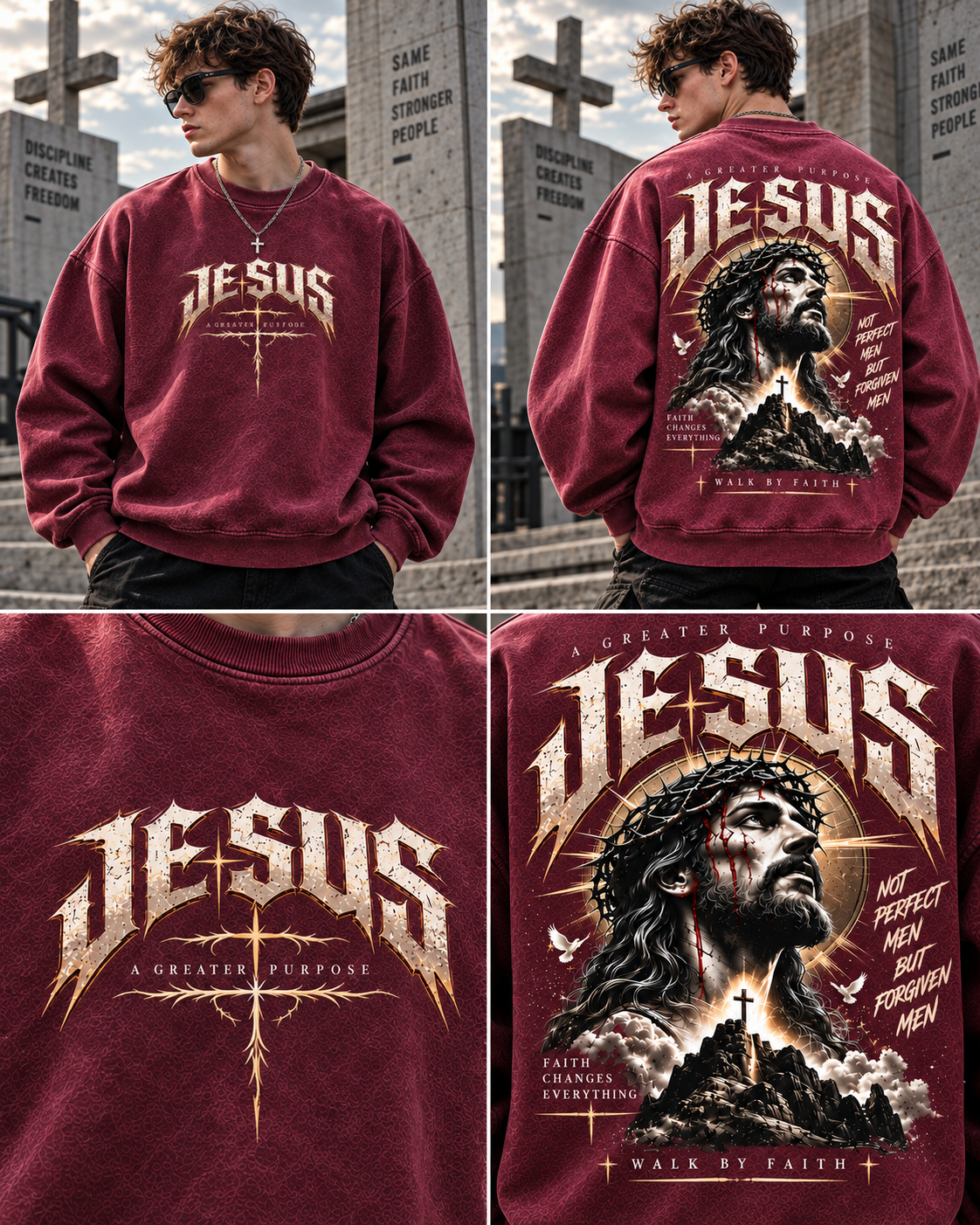 JESUS Faith Vintage Sweatshirt – A Greater Purpose