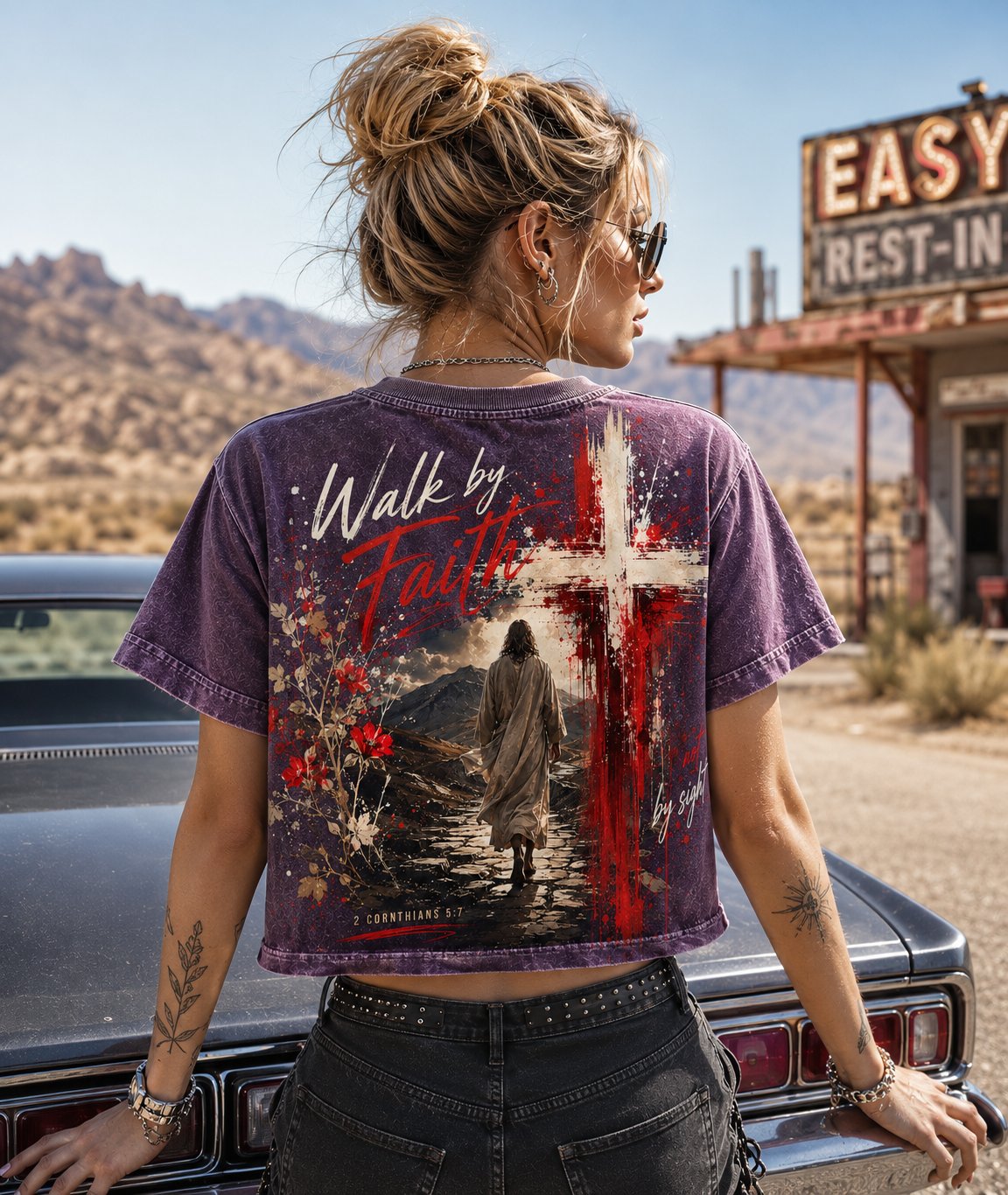 Walk by Faith Vintage Crop Tee