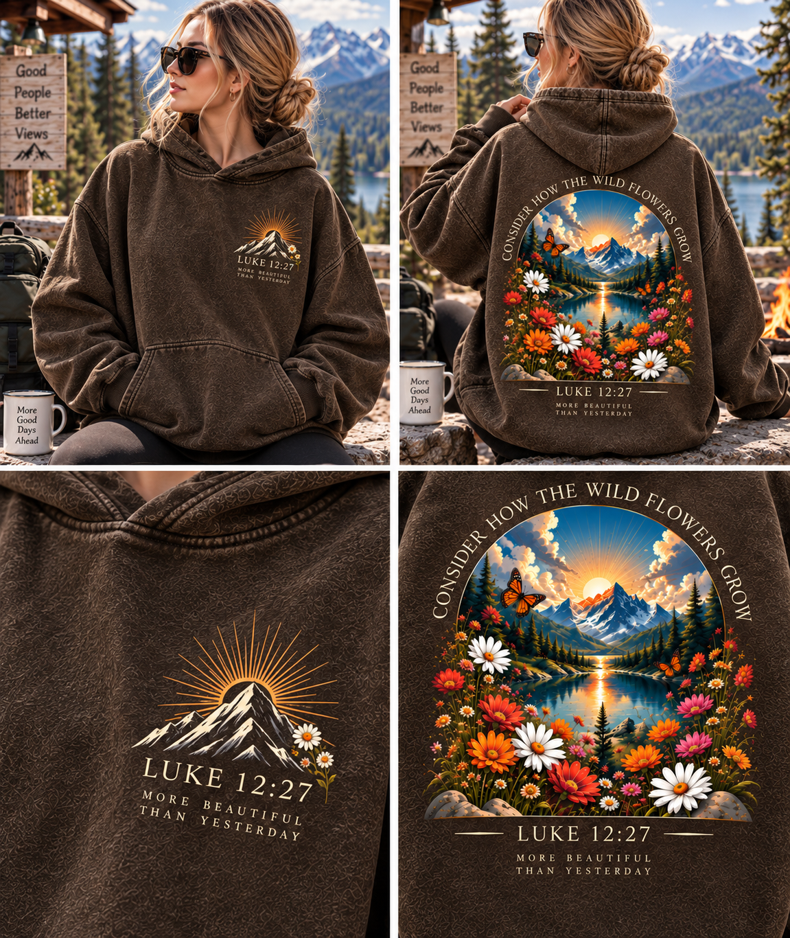 Wildflower Luke 12:27 Hoodie