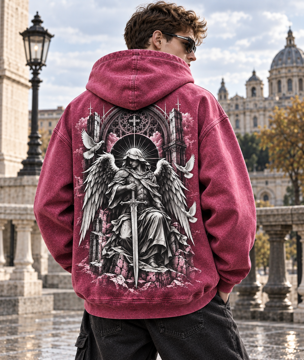 Gothic Guardian Oversized Hoodie