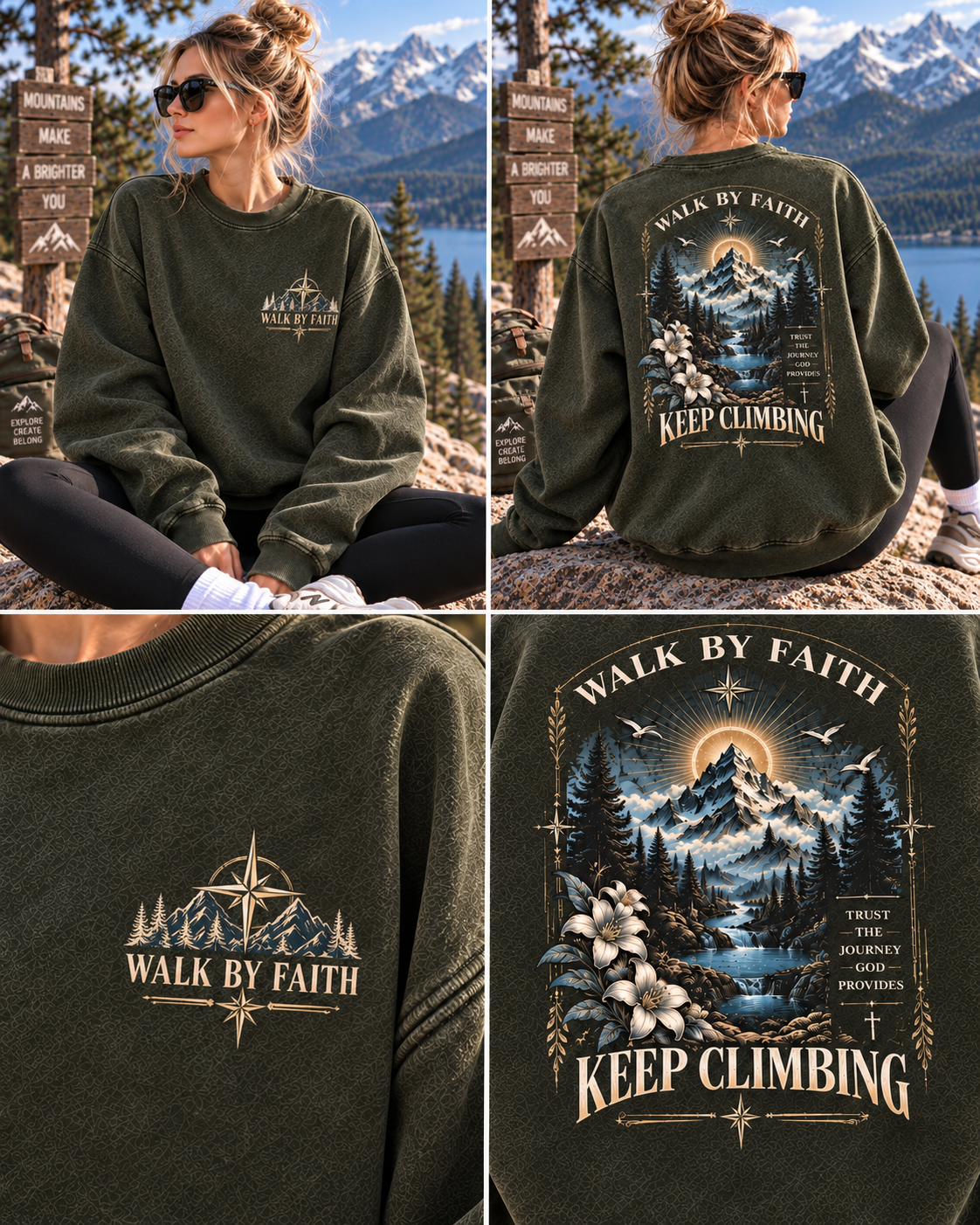 Walk by Faith Vintage Mountain Sweatshirt