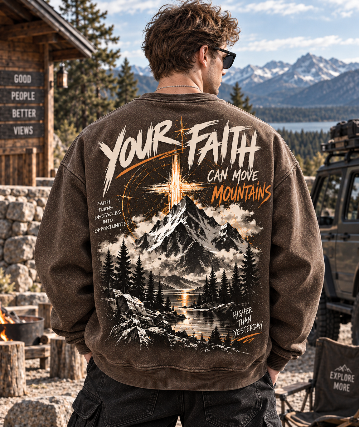 Faith Moves Mountains Vintage Sweatshirt