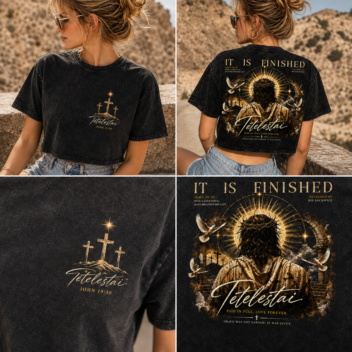 Tetelestai Faith Vintage Crop Top – It Is Finished