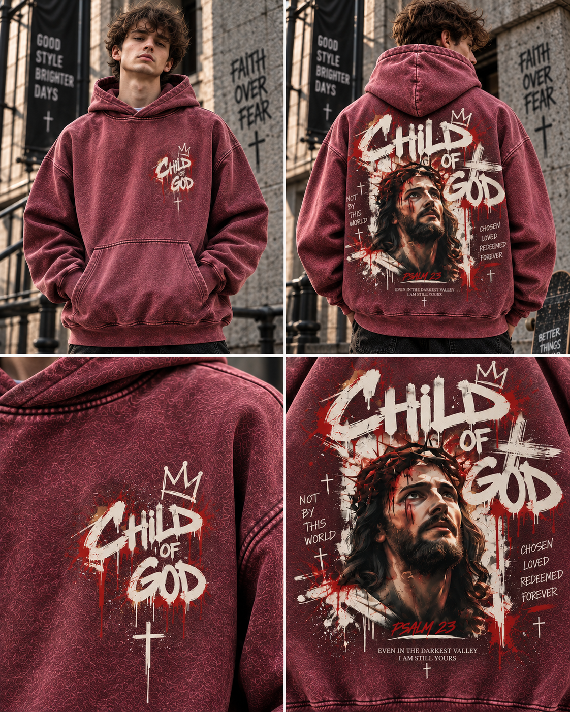 Child of God Vintage Hoodie – Faith Streetwear