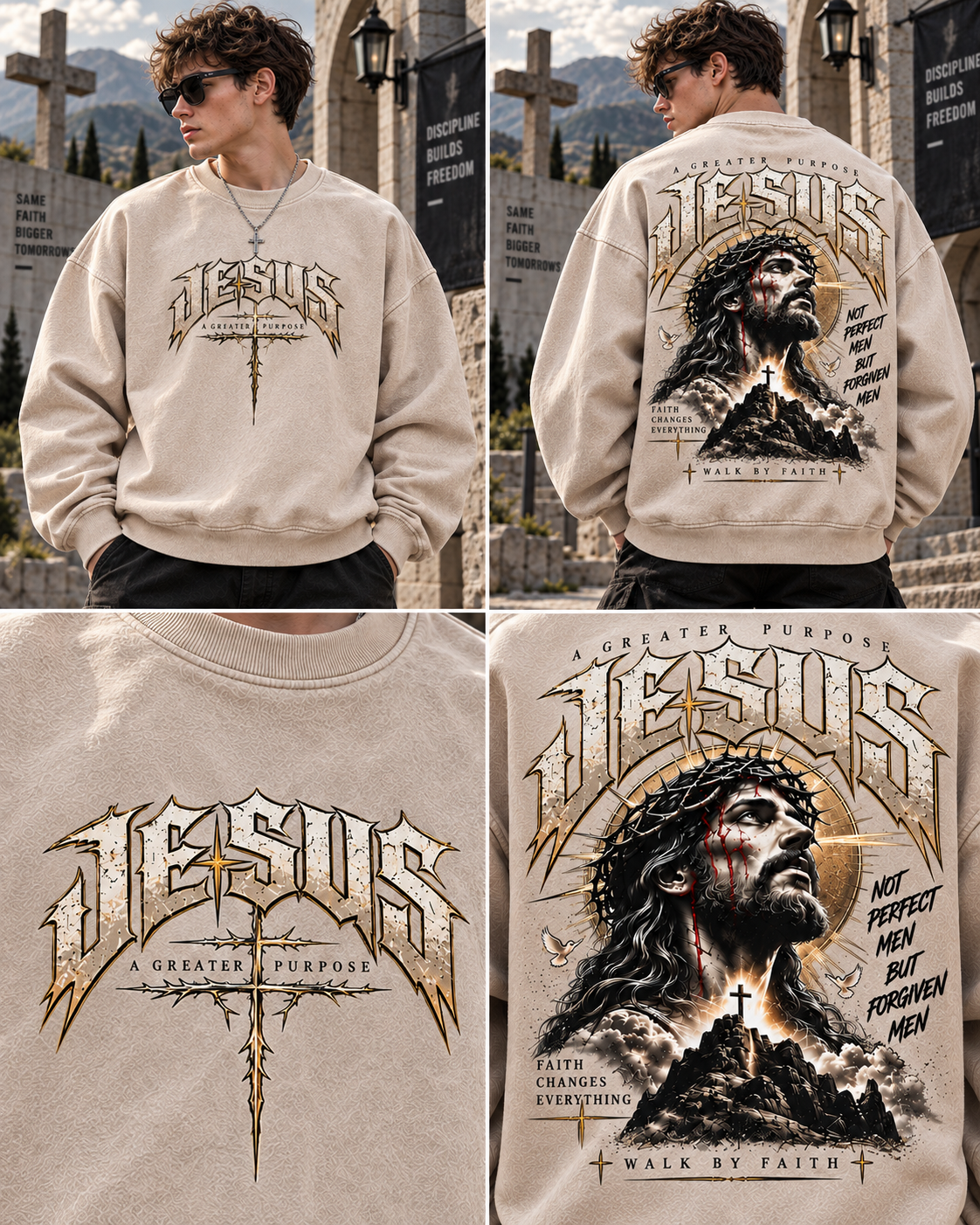 JESUS Faith Vintage Sweatshirt – A Greater Purpose