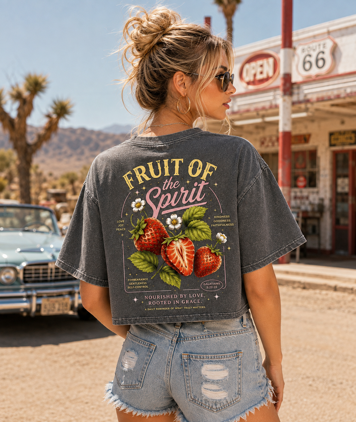 Fruit of the Spirit – Vintage Strawberry Crop Tee
