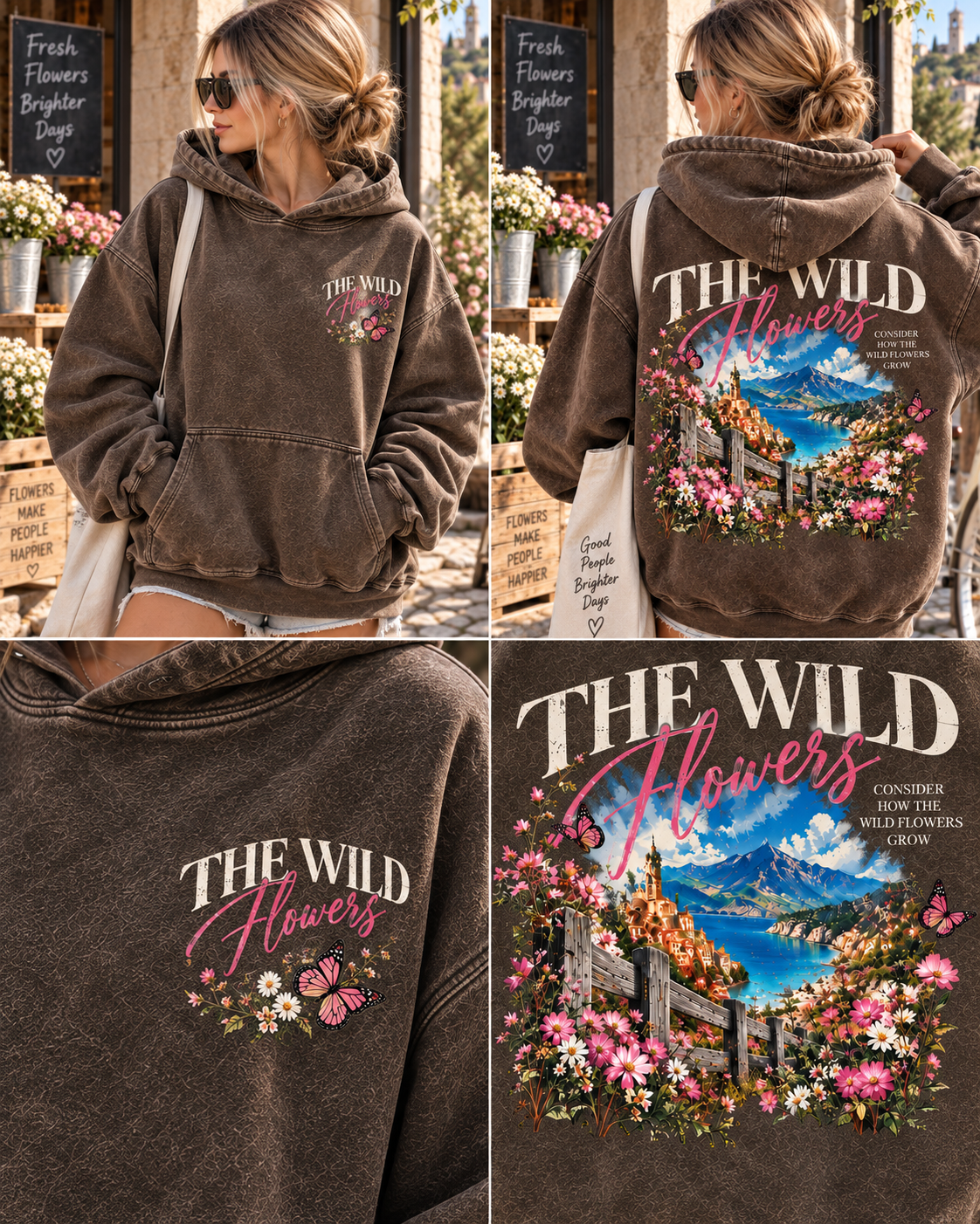 The Wild Flowers Vintage Wash Hoodie
