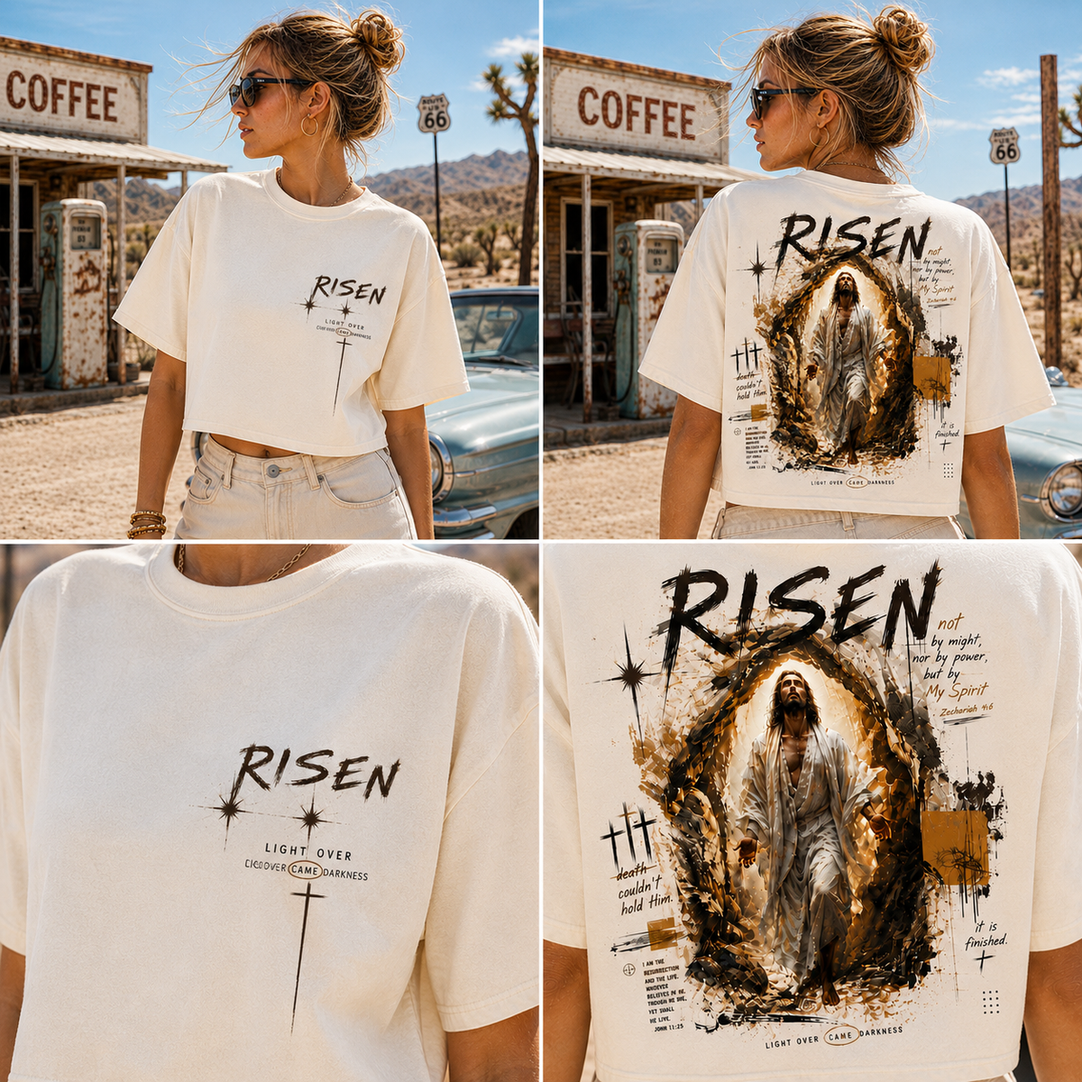 RISEN Faith Graphic Crop Top – Vintage Christian Streetwear