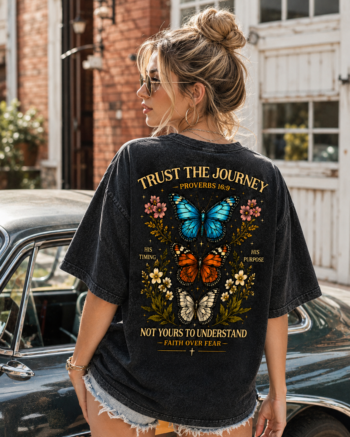 Trust The Journey Vintage Butterfly Tee