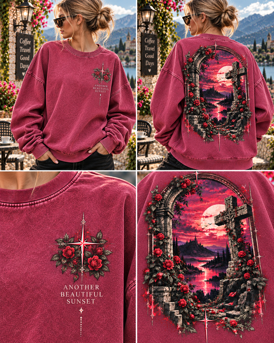Gothic Rose Sunset Sweatshirt