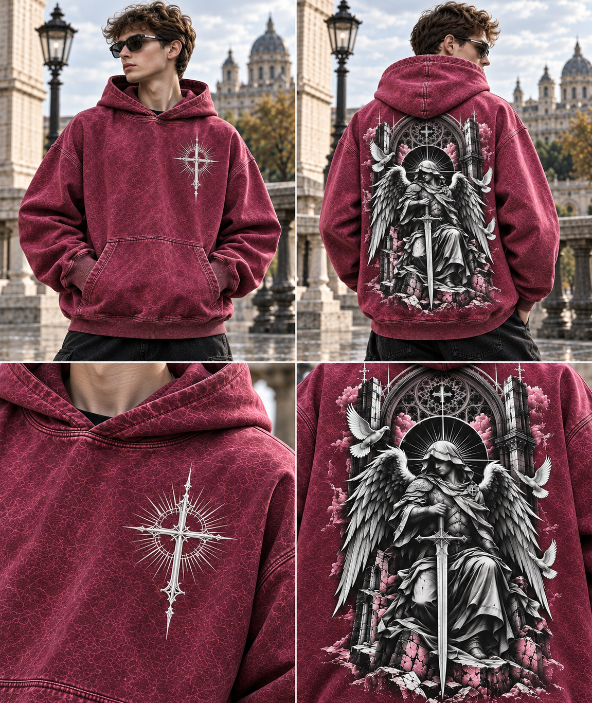 Gothic Guardian Oversized Hoodie