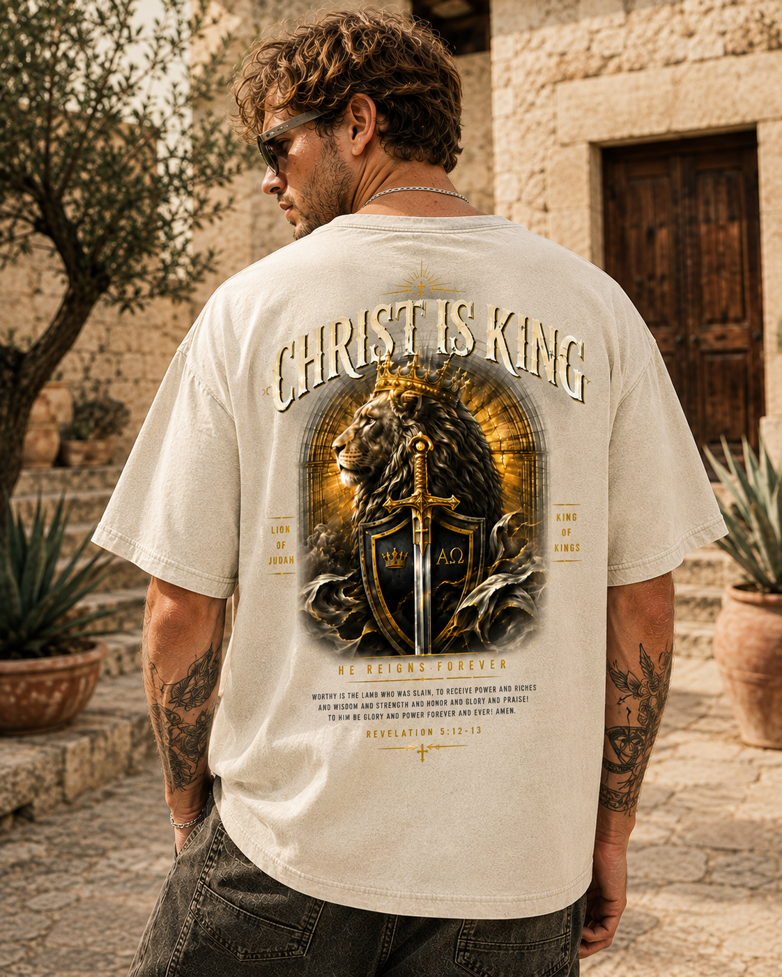 Christ Is King Vintage Washed Tee