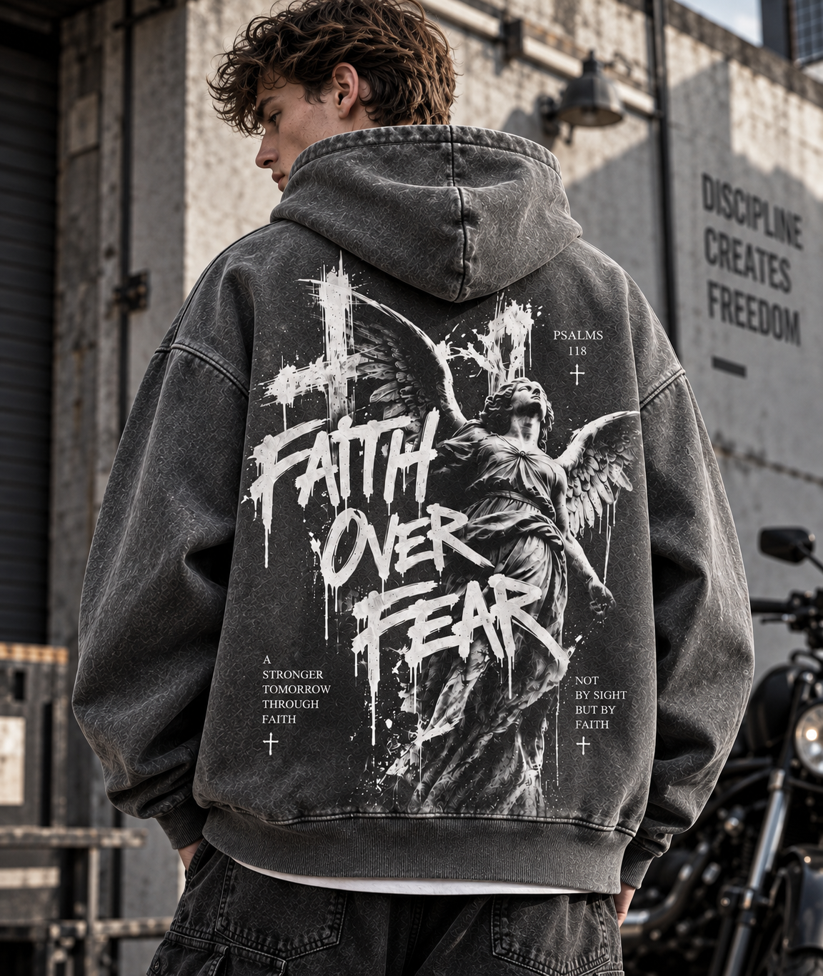 Faith Over Fear – Vintage Washed Hoodie