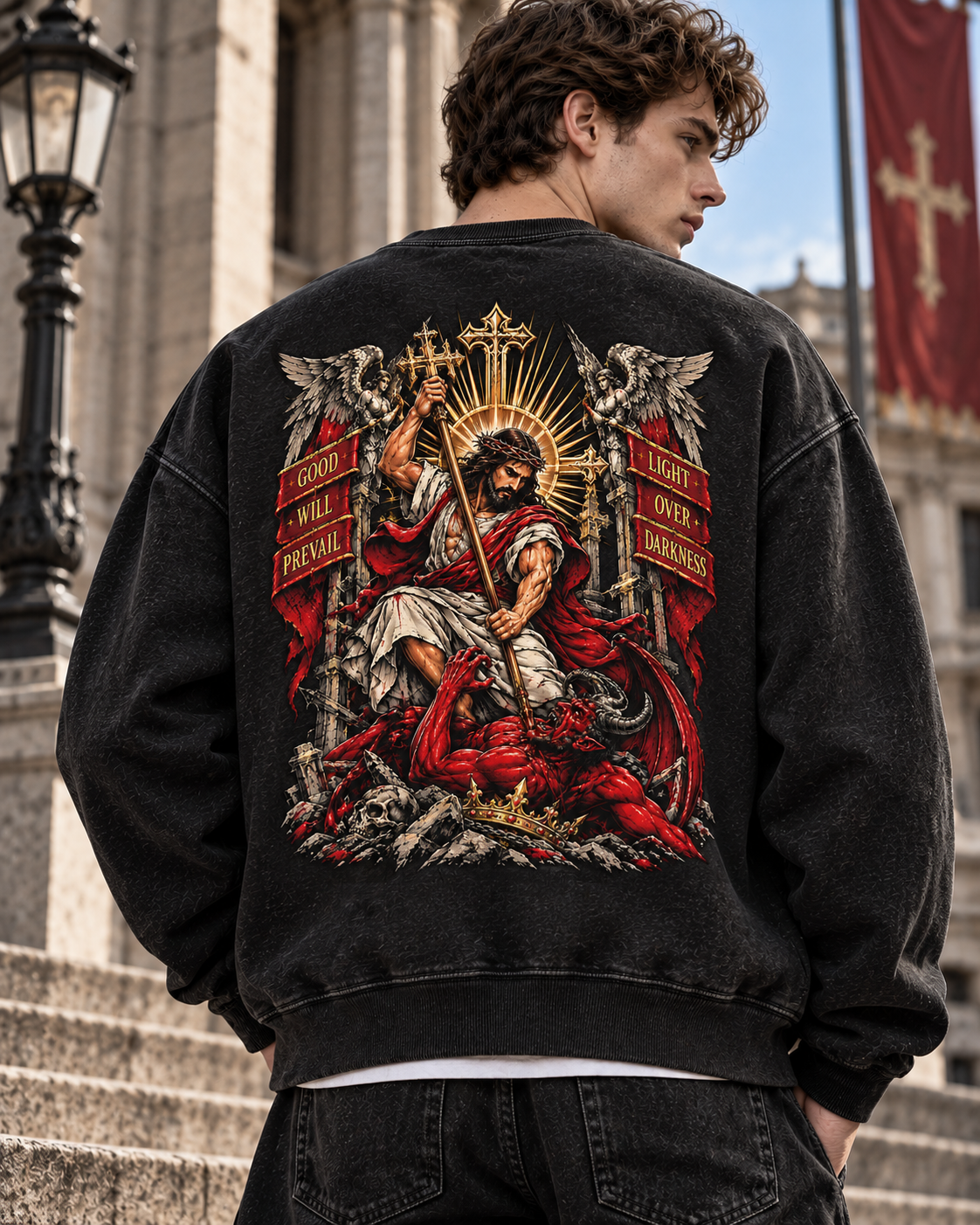 Good Will Prevail – Vintage Faith Washed Sweatshirt