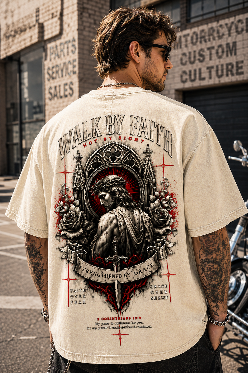 Walk By Faith Vintage Gothic T-Shirt