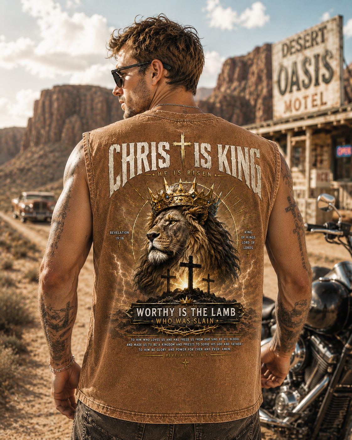 Chris Is King Washed Black Tank Top