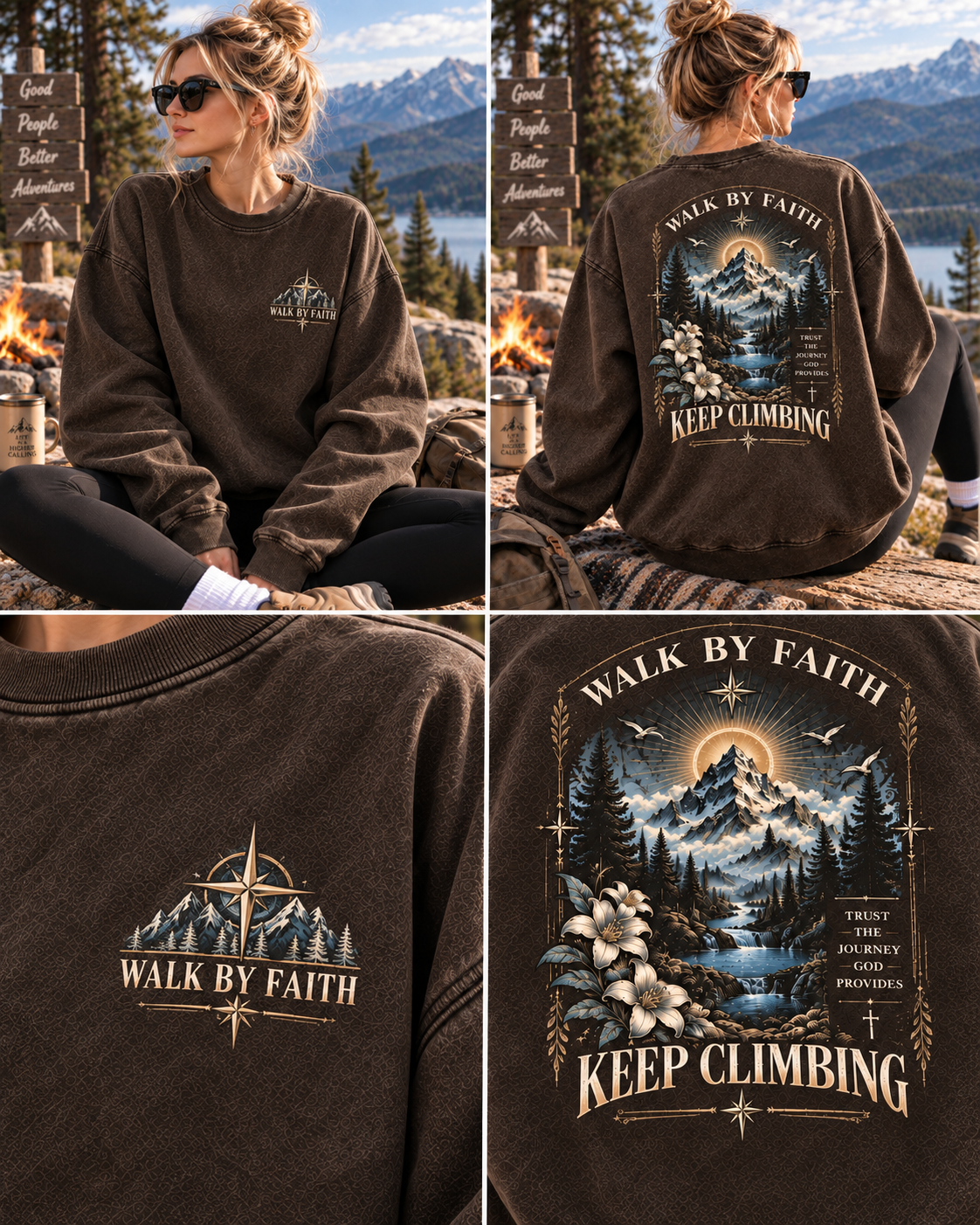 Walk by Faith Vintage Mountain Sweatshirt