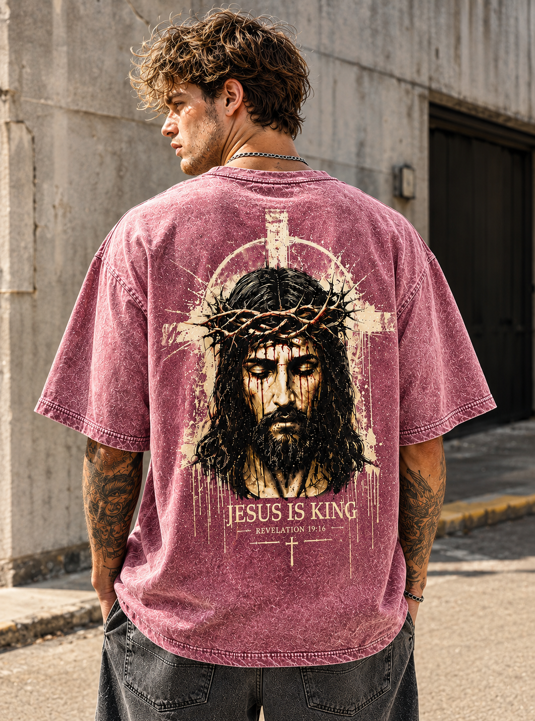 Jesus Is King – Vintage Olive Tee