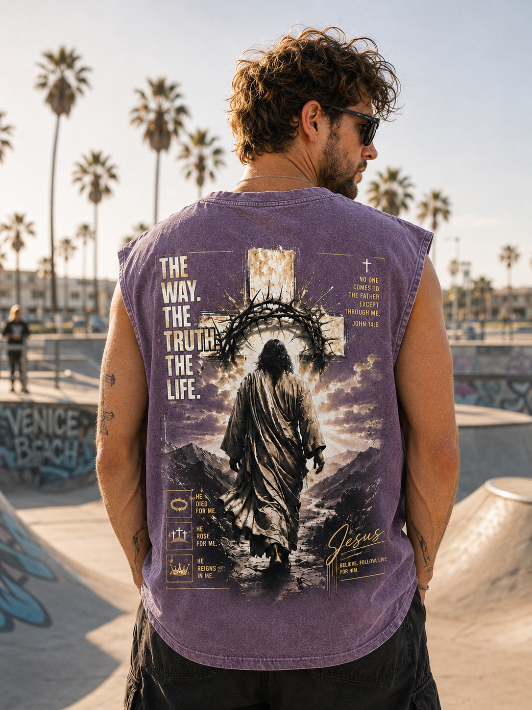 Jesus Faith Washed Black Muscle Tee