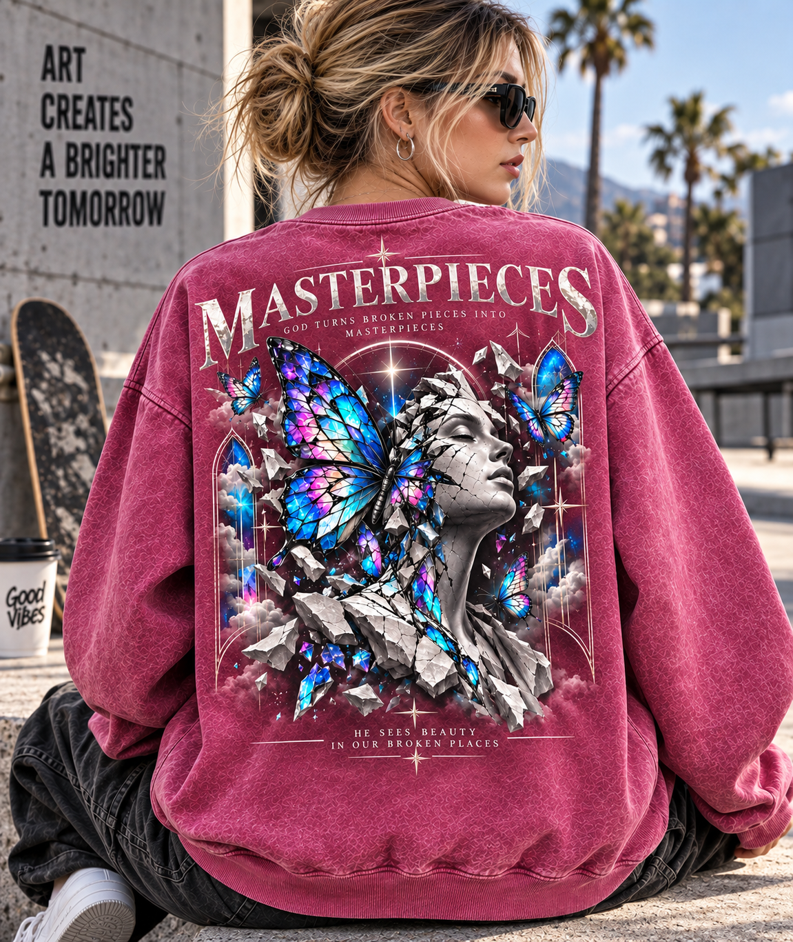Masterpieces Butterfly Vintage Sweatshirt