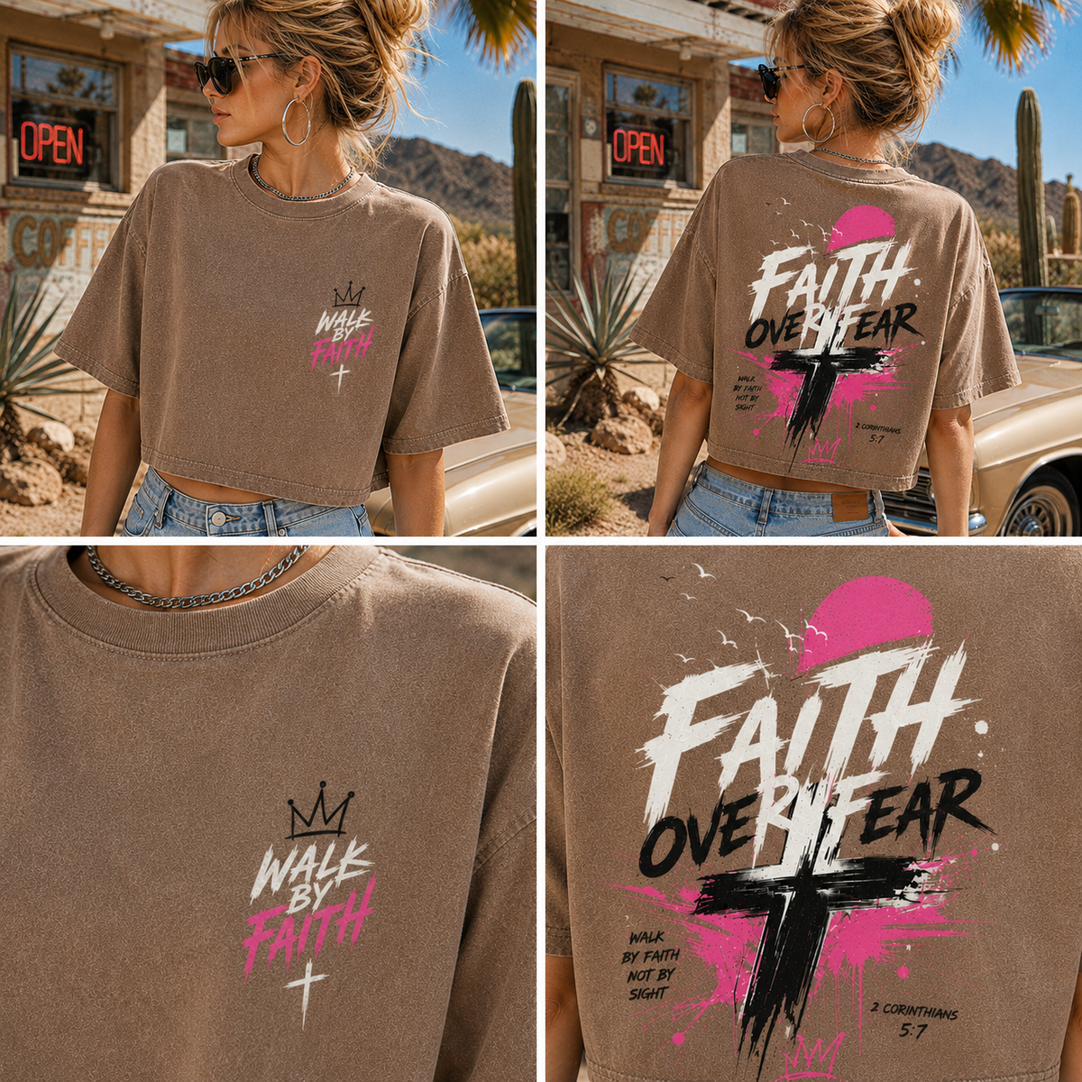 Faith Over Fear – Vintage Faith Crop Tee