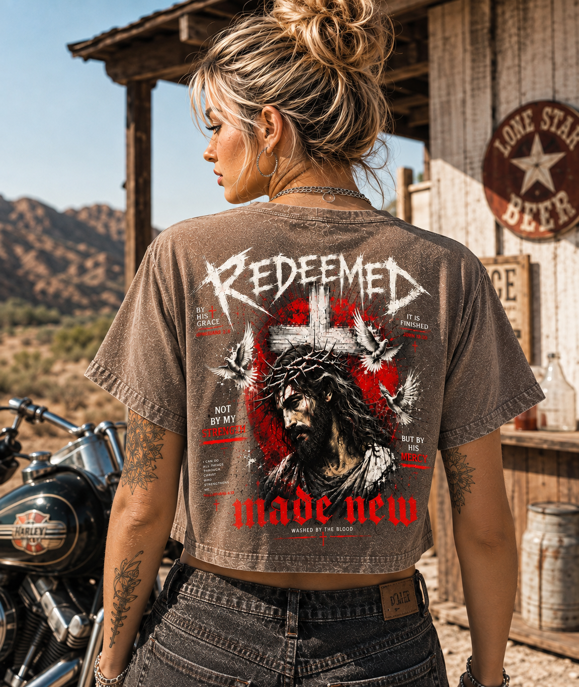 Redeemed Made New – Vintage Christian Crop Tee