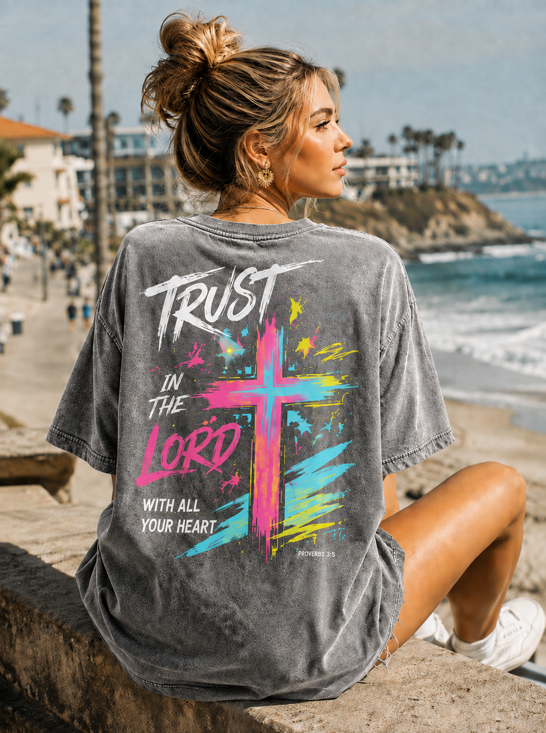 Trust in the Lord Graphic Tee – Vintage Washed Black