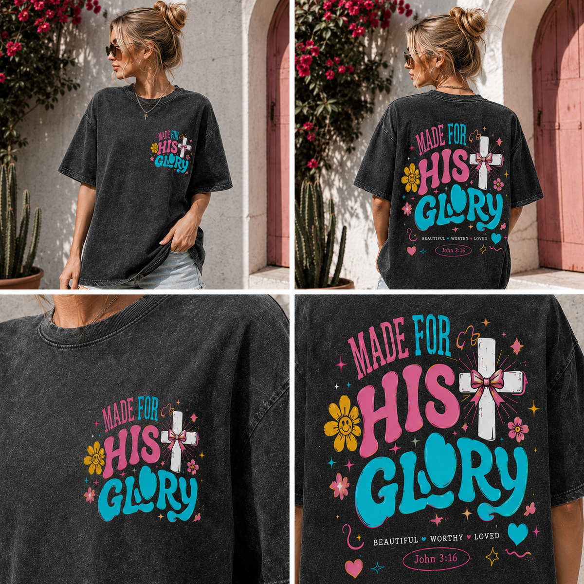 Made For His Glory – Vintage Faith Graphic Tee