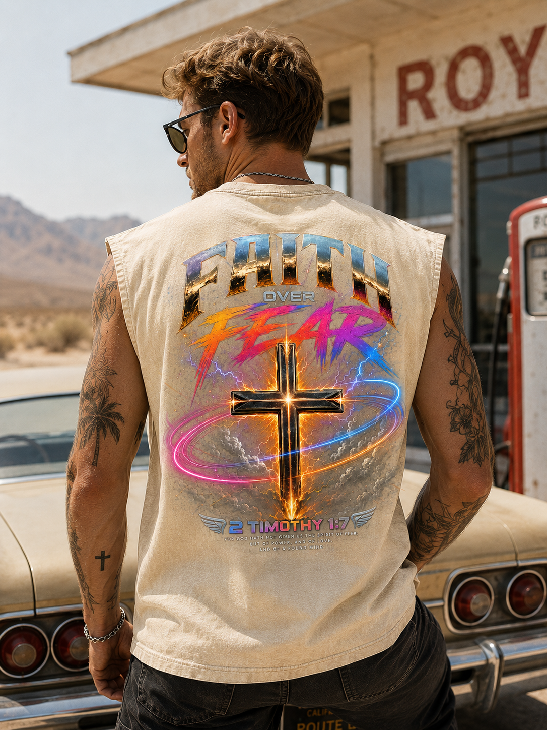 Faith Over Fear Vintage Washed Tank