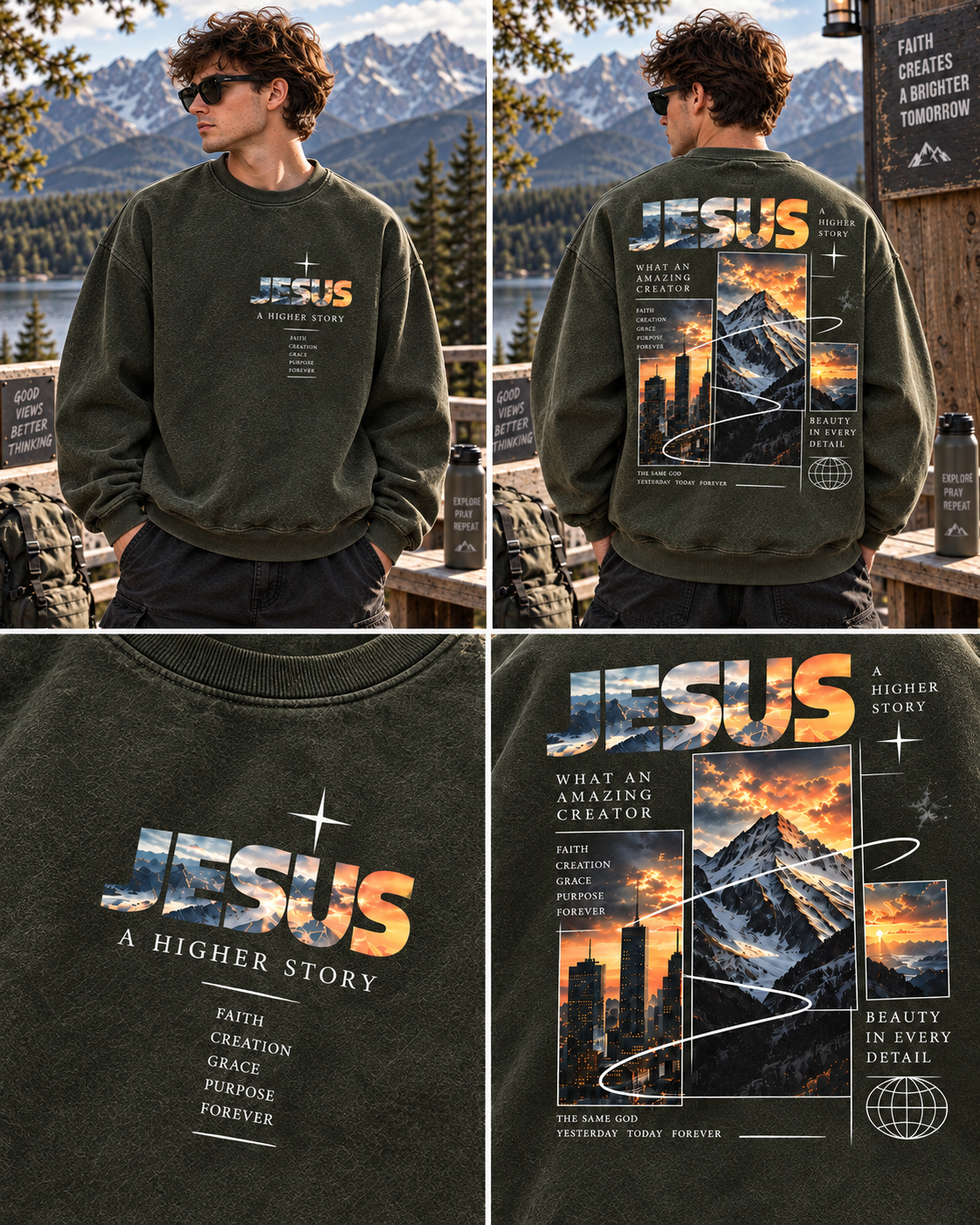 JESUS Higher Story Vintage Sweatshirt