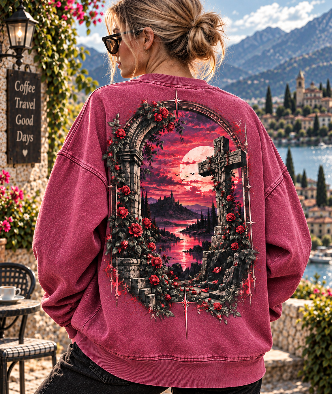 Gothic Rose Sunset Sweatshirt