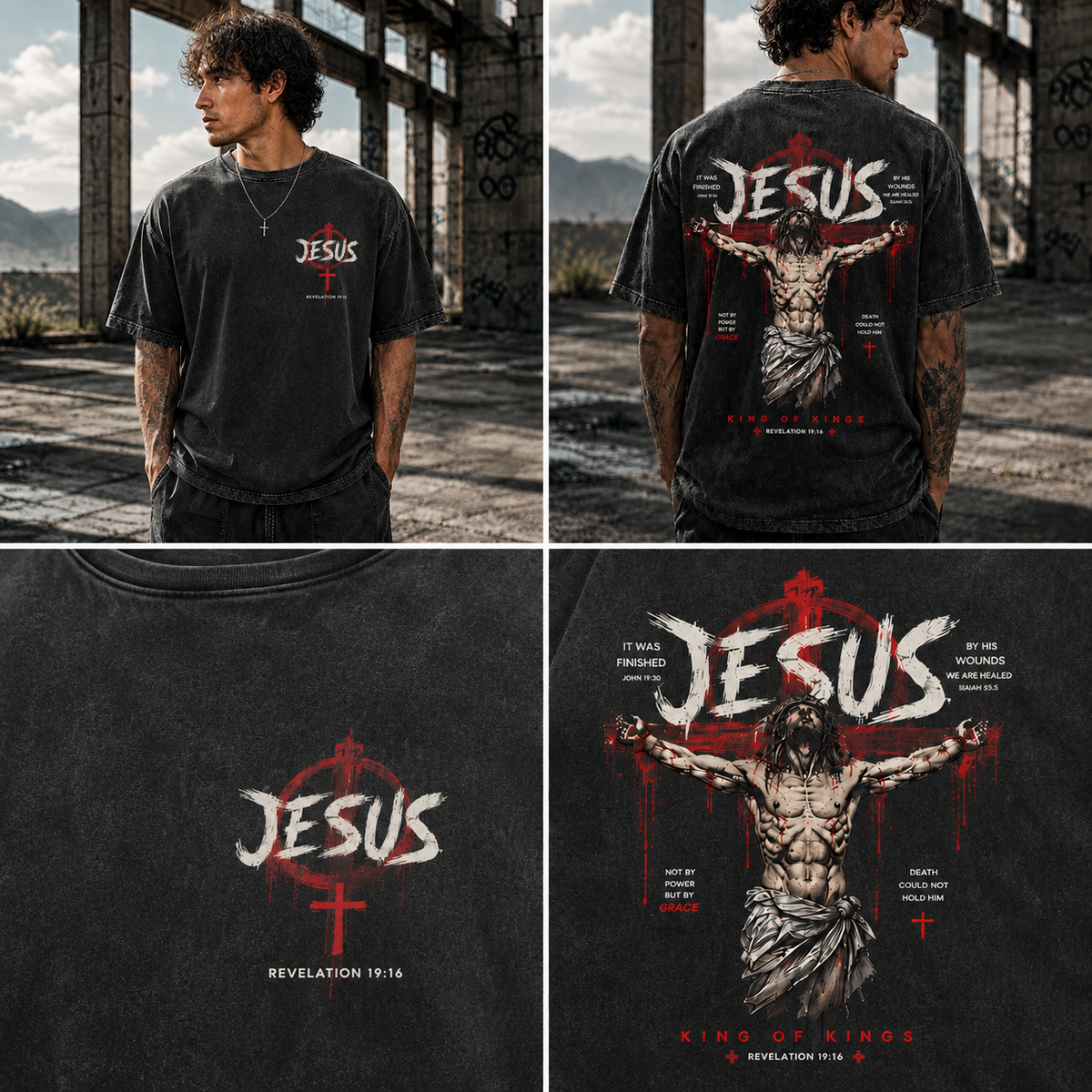 Vintage Jesus Graphic Oversized T-Shirt – Unisex