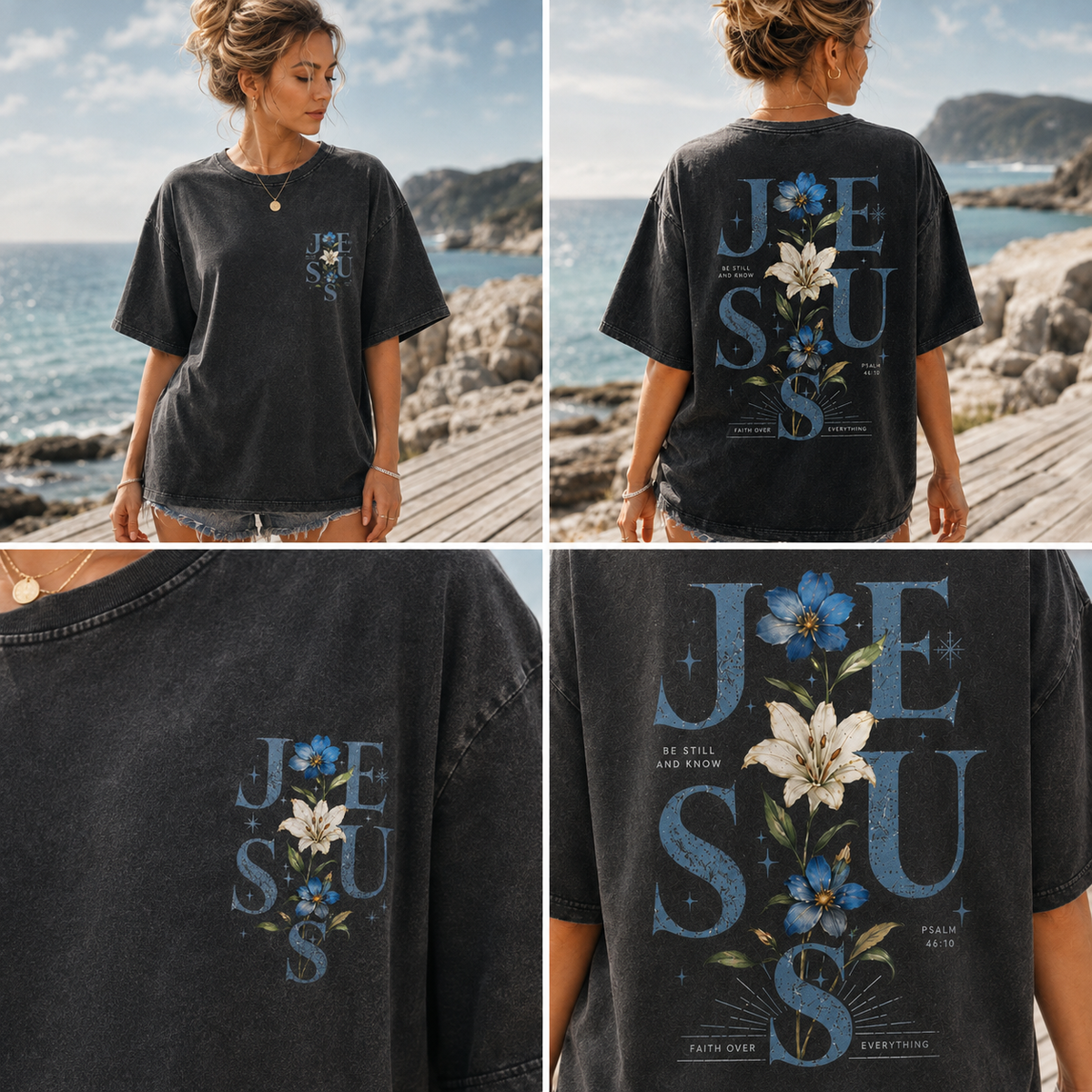 Vintage Jesus Floral Graphic Tee