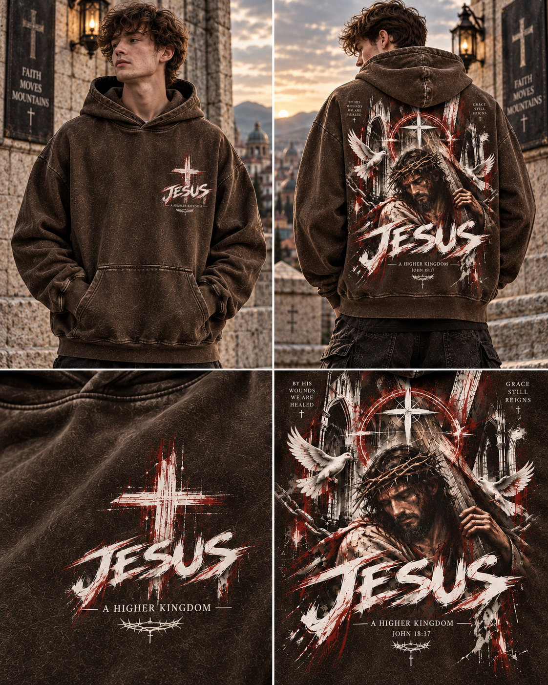 Jesus Higher Kingdom Vintage Hoodie