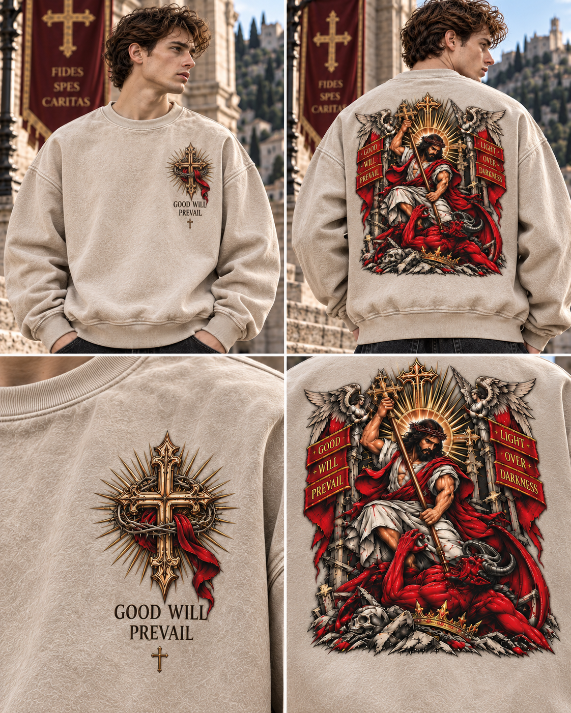 Good Will Prevail – Vintage Faith Washed Sweatshirt