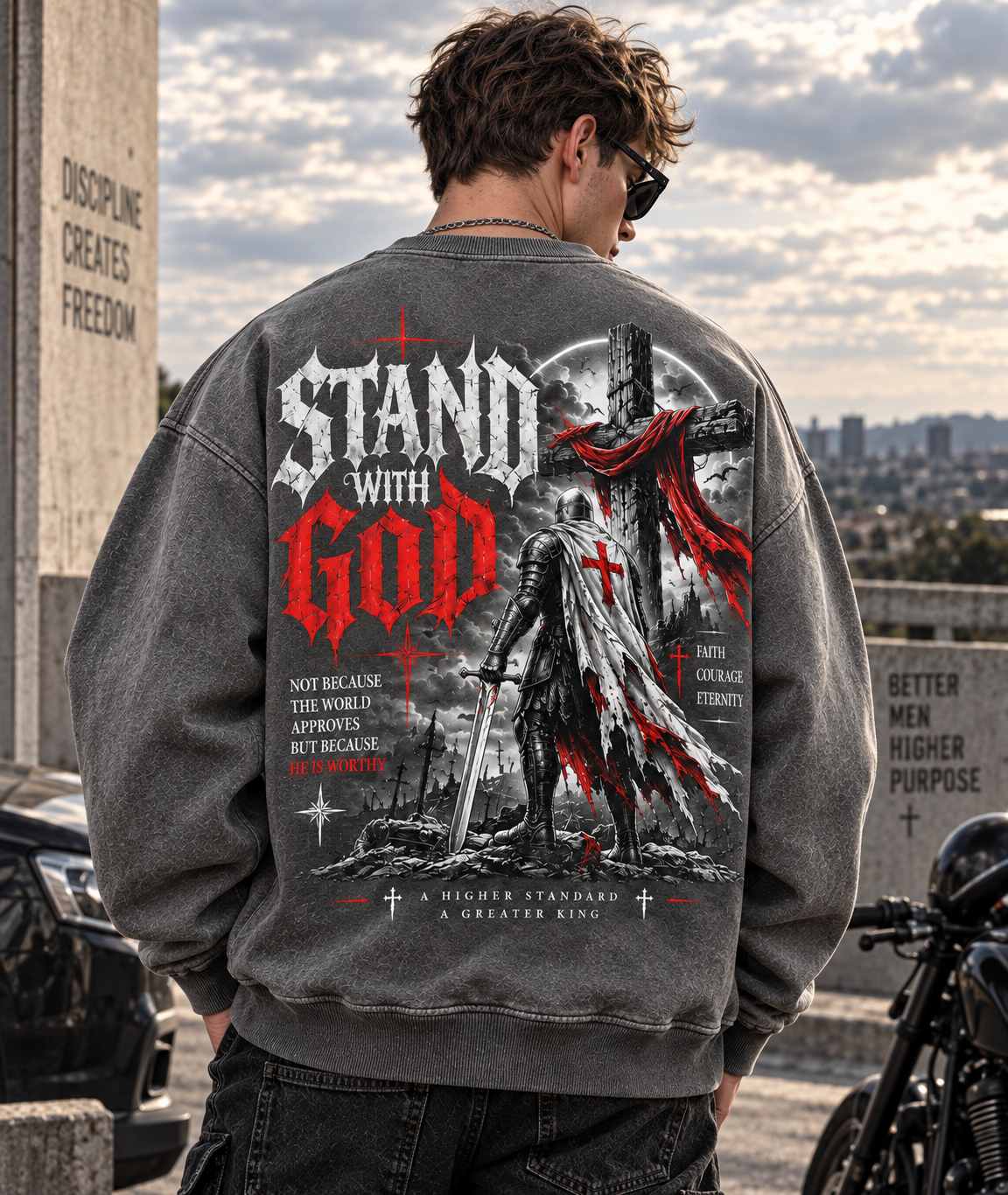 Stand With God – Vintage Faith Sweatshirt