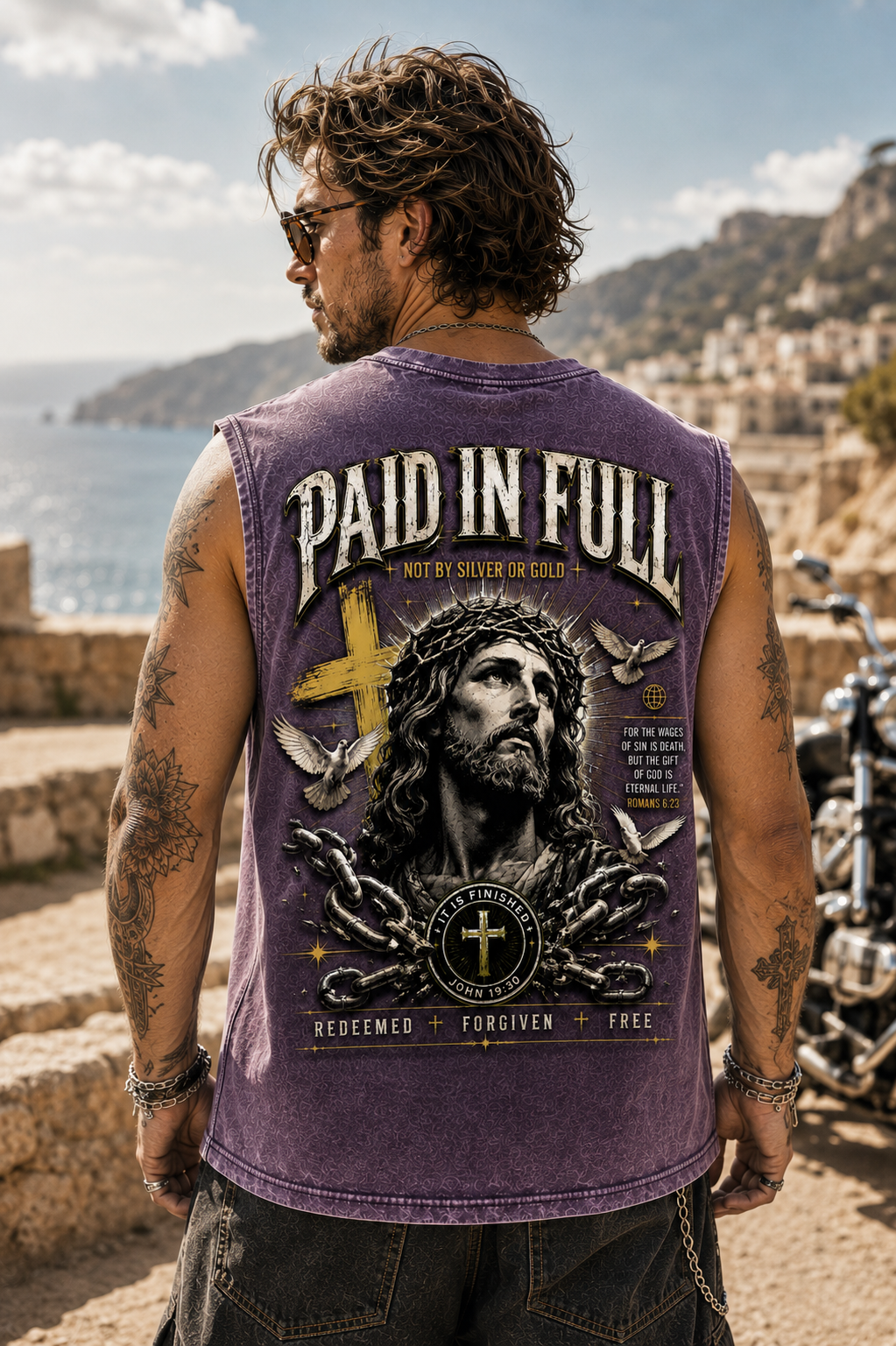 PAID IN FULL – Washed Black Christian Tank Top