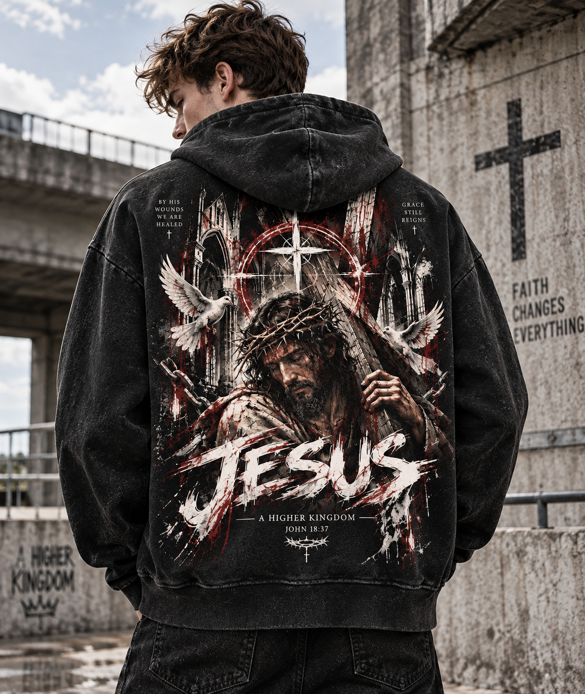 Jesus Higher Kingdom Vintage Hoodie