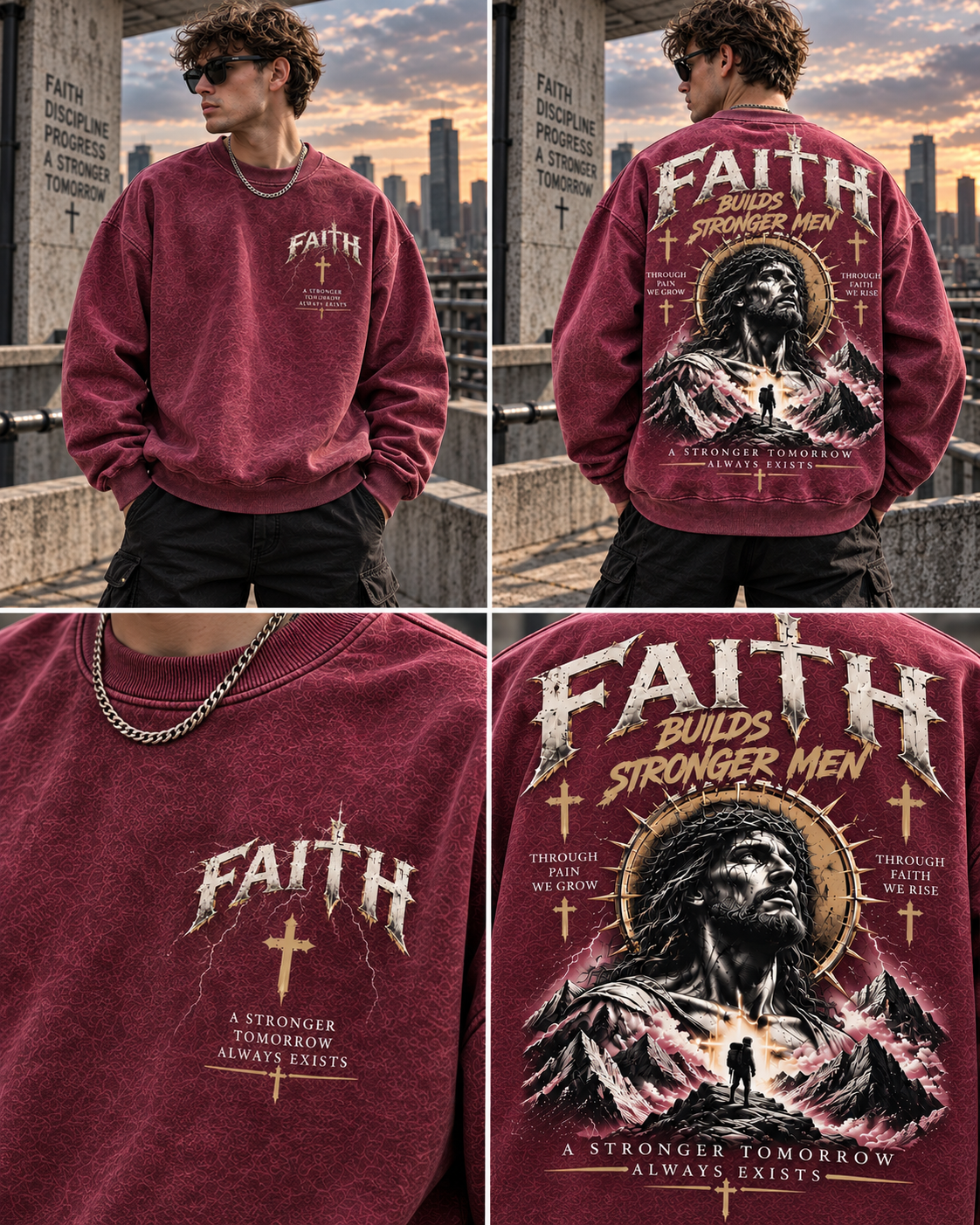 Faith Builds Stronger Men – Vintage Faith Sweatshirt