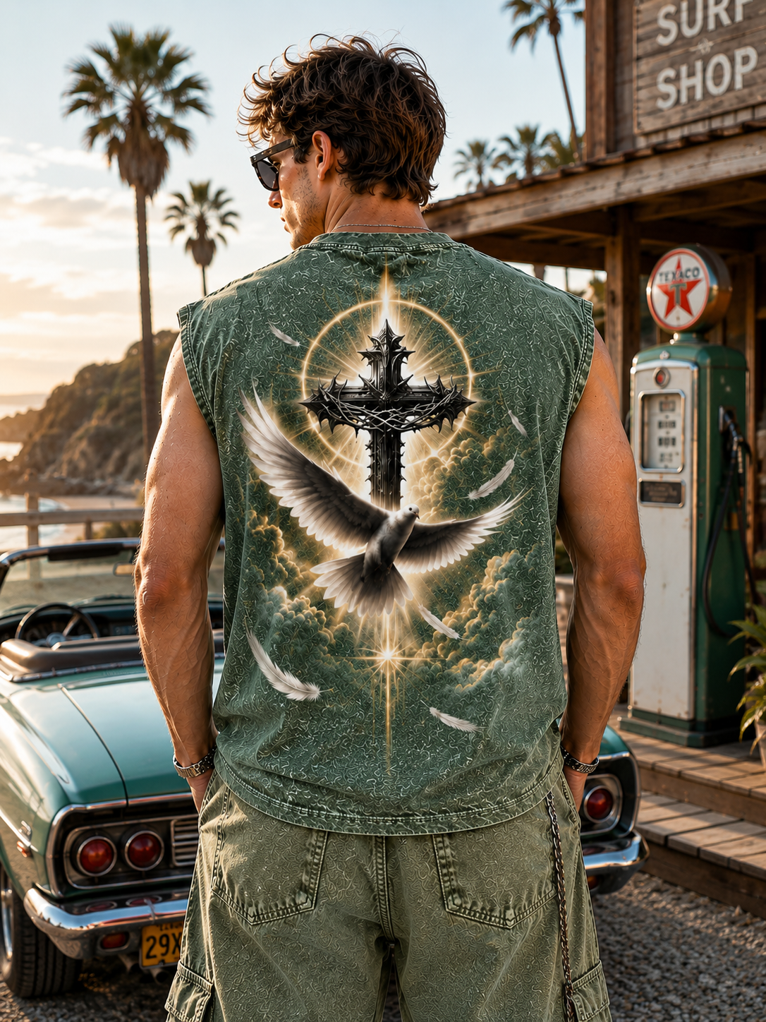Faith Over Fear – Washed Black Muscle Tee