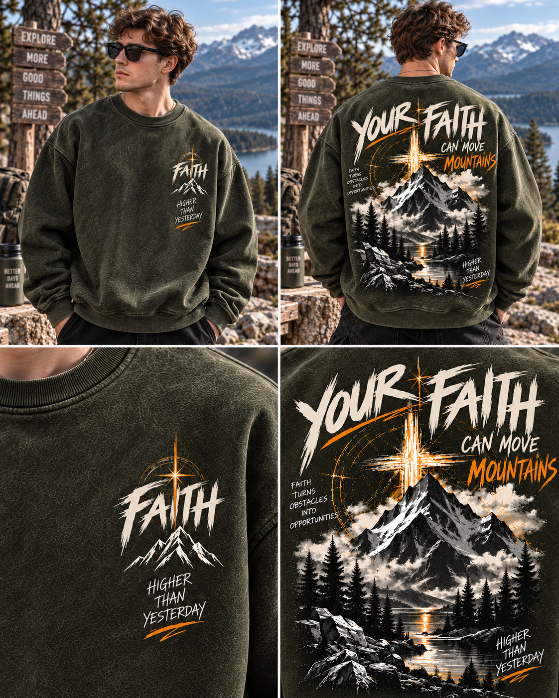 Faith Moves Mountains Vintage Sweatshirt