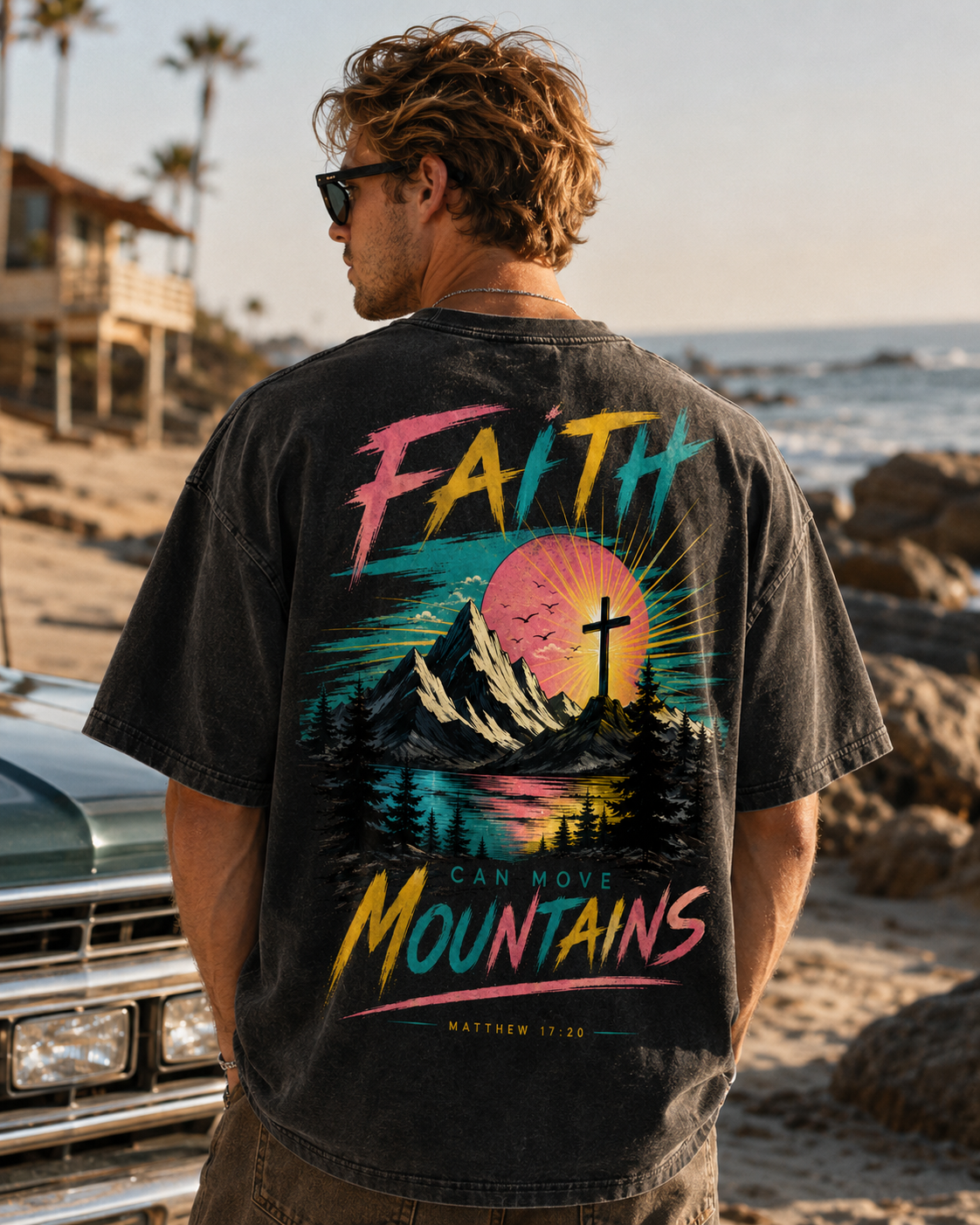 Faith Can Move Mountains – Vintage Graphic T-Shirt