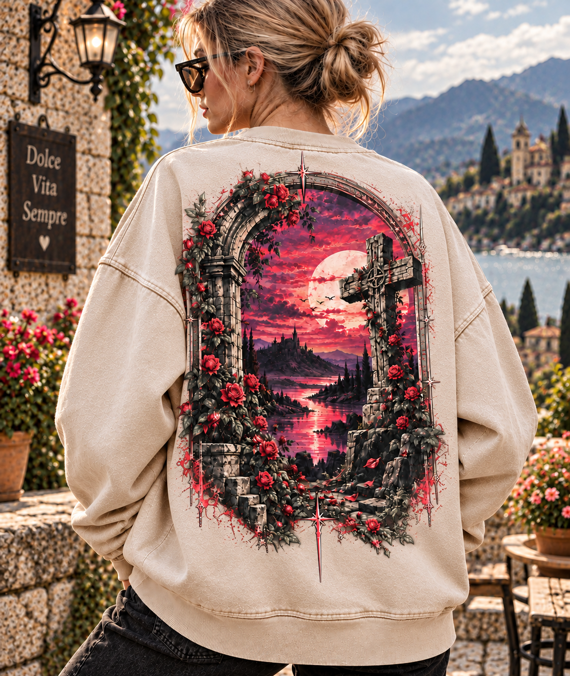 Gothic Rose Sunset Sweatshirt