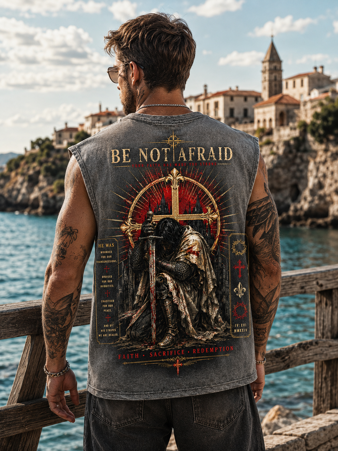 Be Not Afraid – Washed Faith Muscle Tee