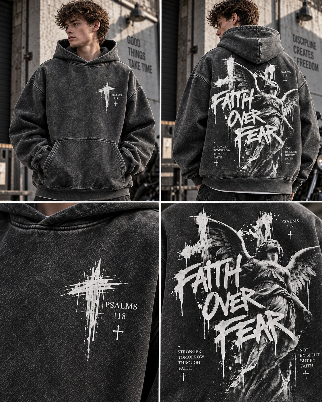 Faith Over Fear – Vintage Washed Hoodie