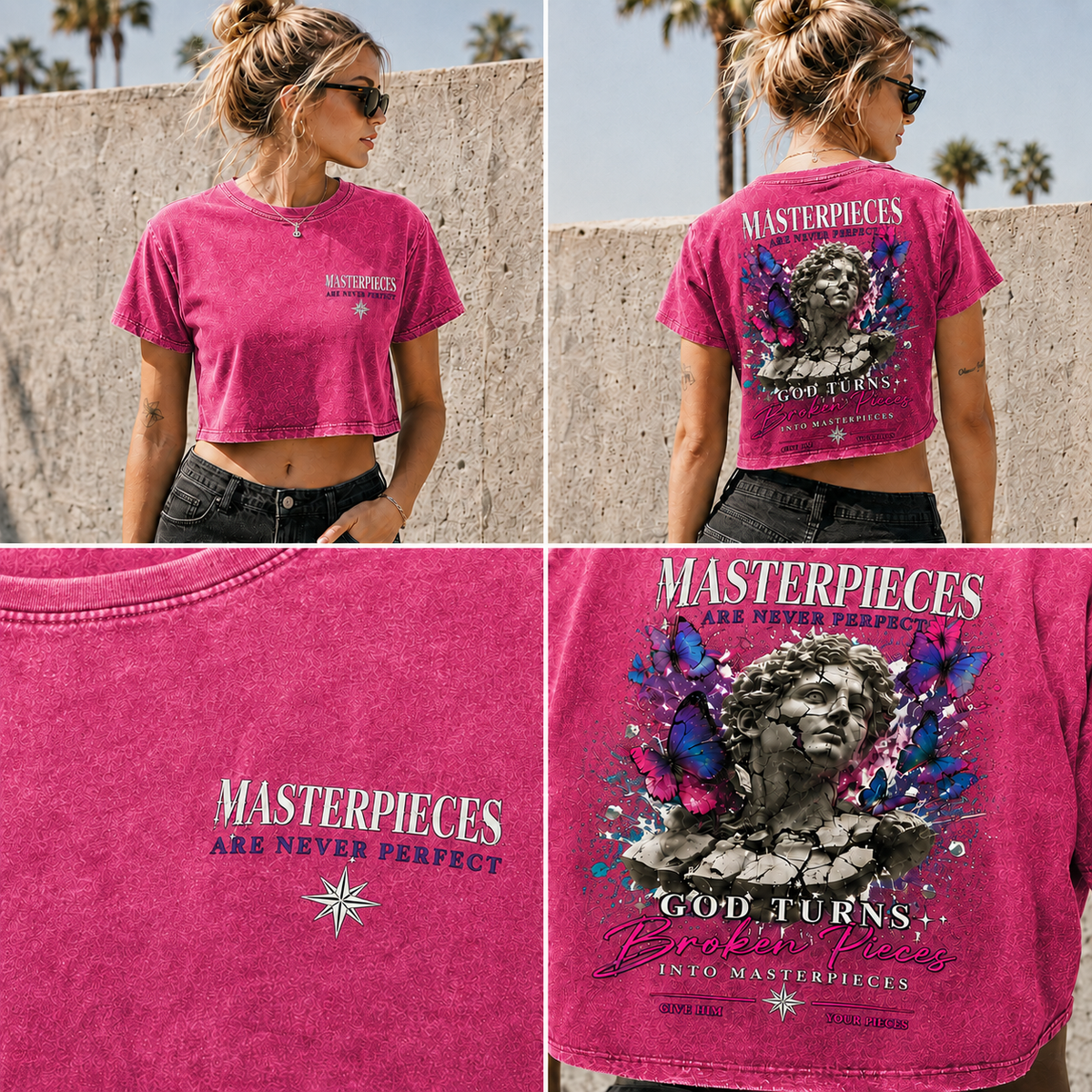 Masterpieces Broken Pieces – Vintage Faith Crop Top