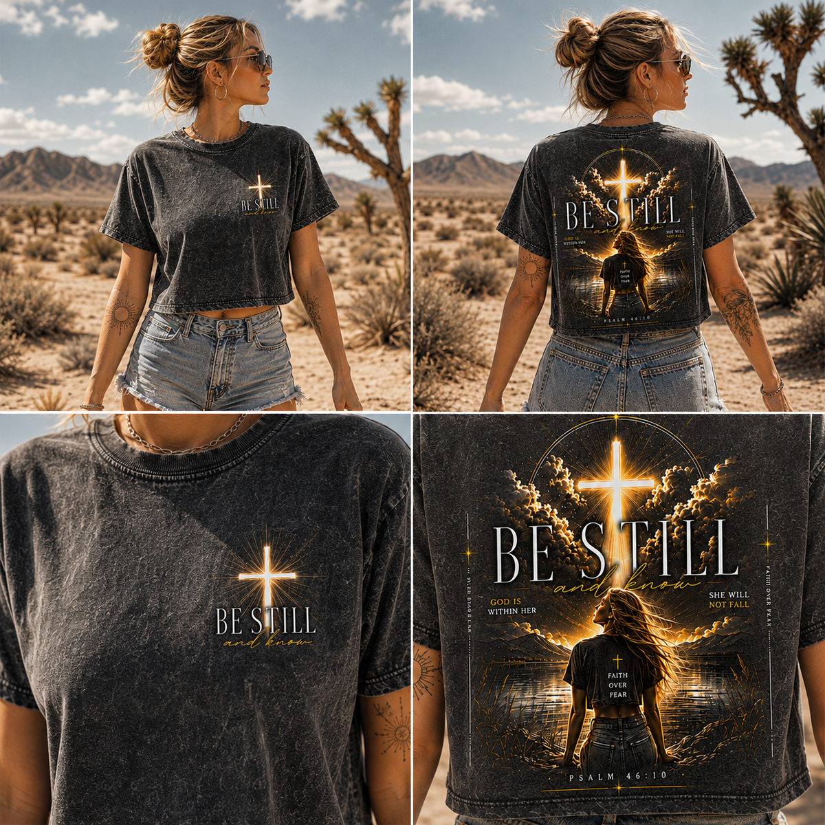 Be Still Vintage Faith Crop Tee