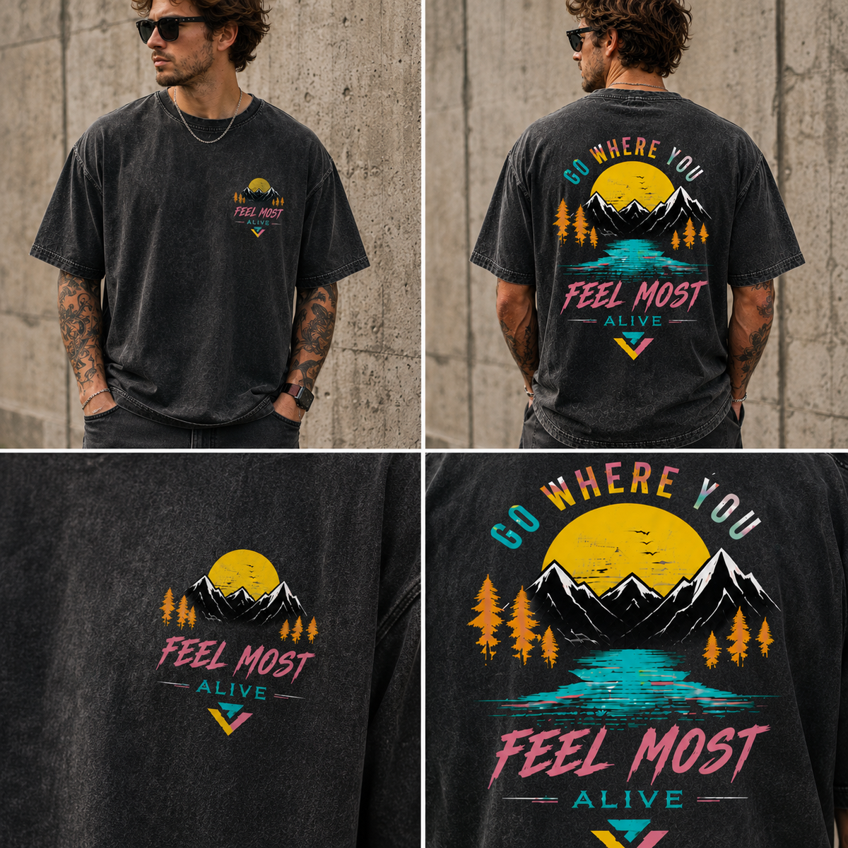 Vintage Mountain Adventure T-Shirt – Go Where You Feel Most Alive